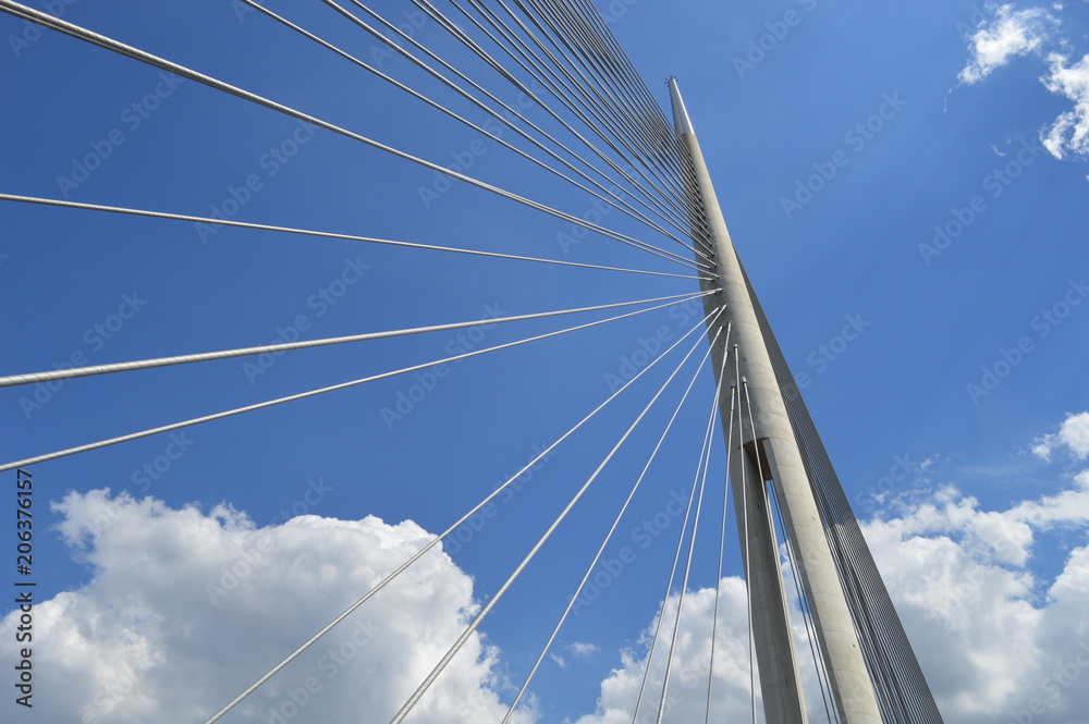 Suspension bridge with very high pylon Suspension bridge with very high pylon