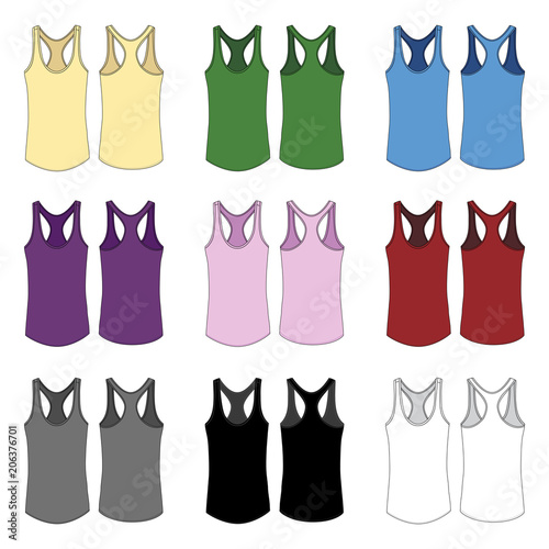 Vector template for Women's racerback style tank tops