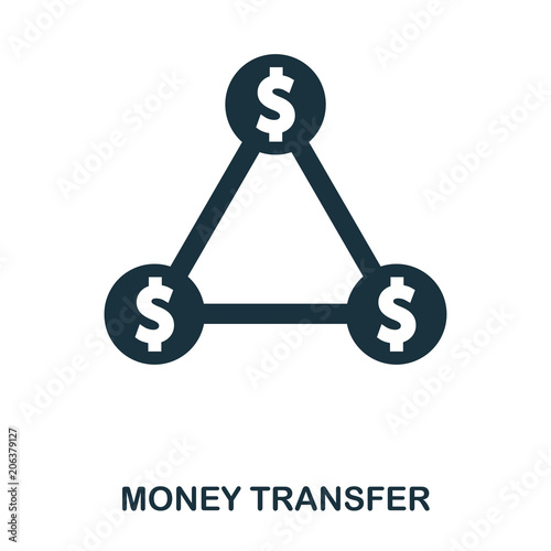 Money Transfer icon. Flat style icon design. UI. Illustration of money transfer icon. Pictogram isolated on white. Ready to use in web design, apps, software, print.