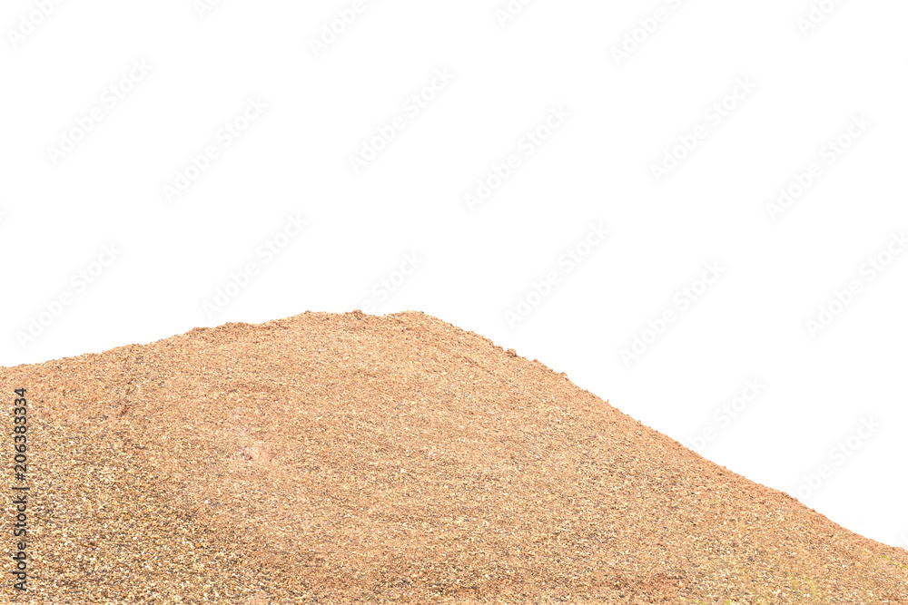 Pile of pebbles or gravel isolated on white background. Construction concept. Pile of pebbles or gravel isolated on white background. Construction concept.
