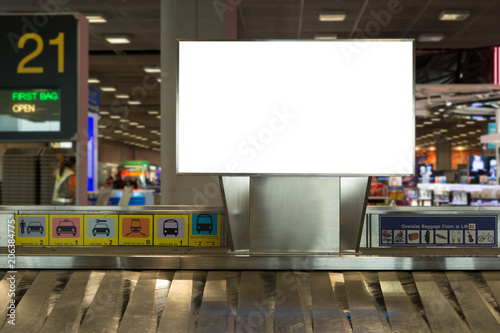 beauty  full blank advertising billboard at airport background large LCD advertisement