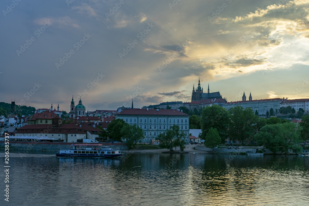 views of the morning Karlogo have bridge Prague