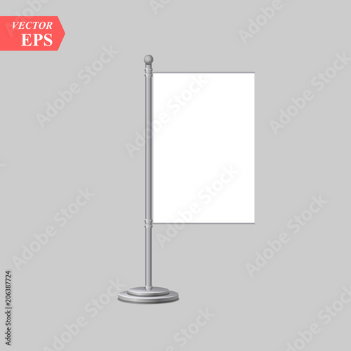 small table flag isolated on white background. vector table flag mock-up eps10
