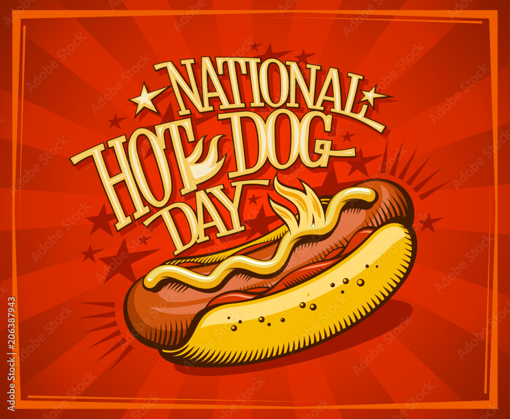 National hot dog day banner design Stock Vector Adobe Stock