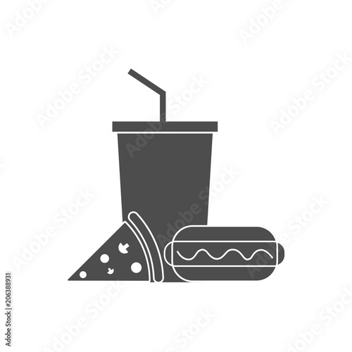 Fast food icon. Vector illustration, flat design.