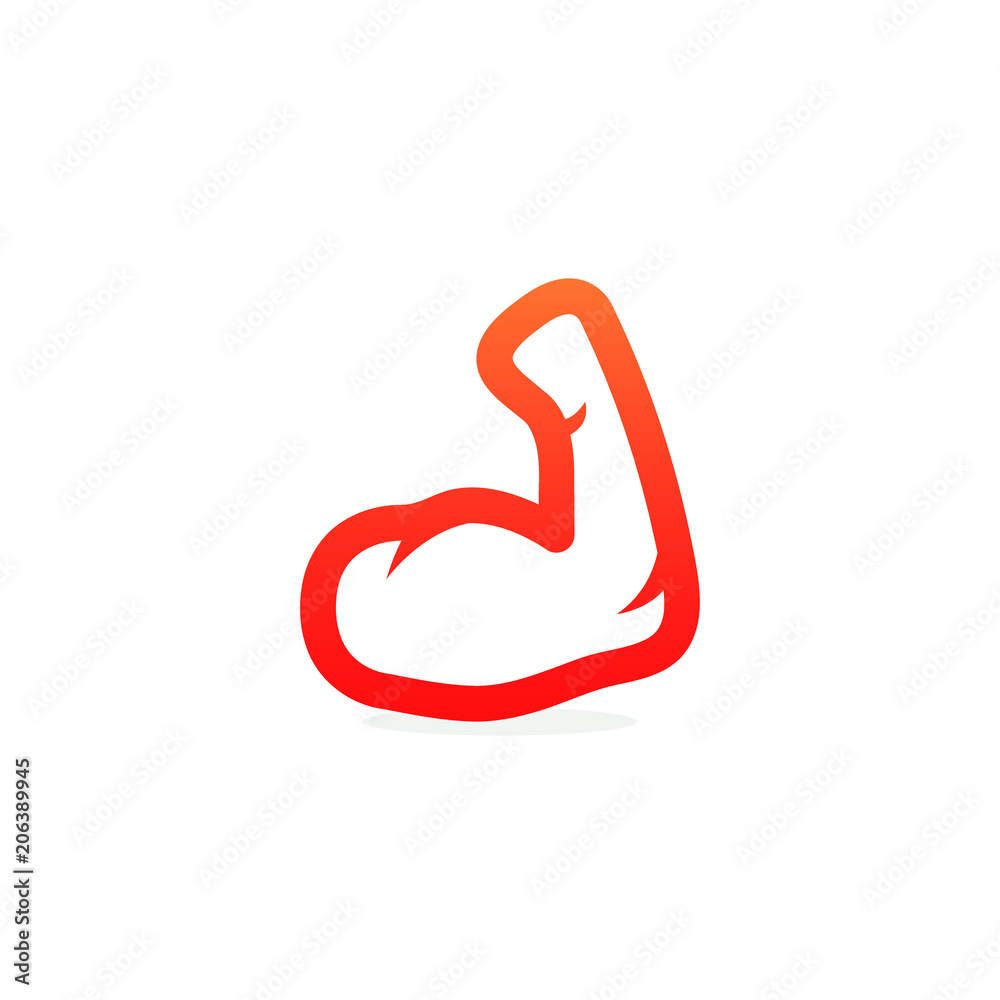 Fototapeta premium Vector Logo Fitness Arm flat icon