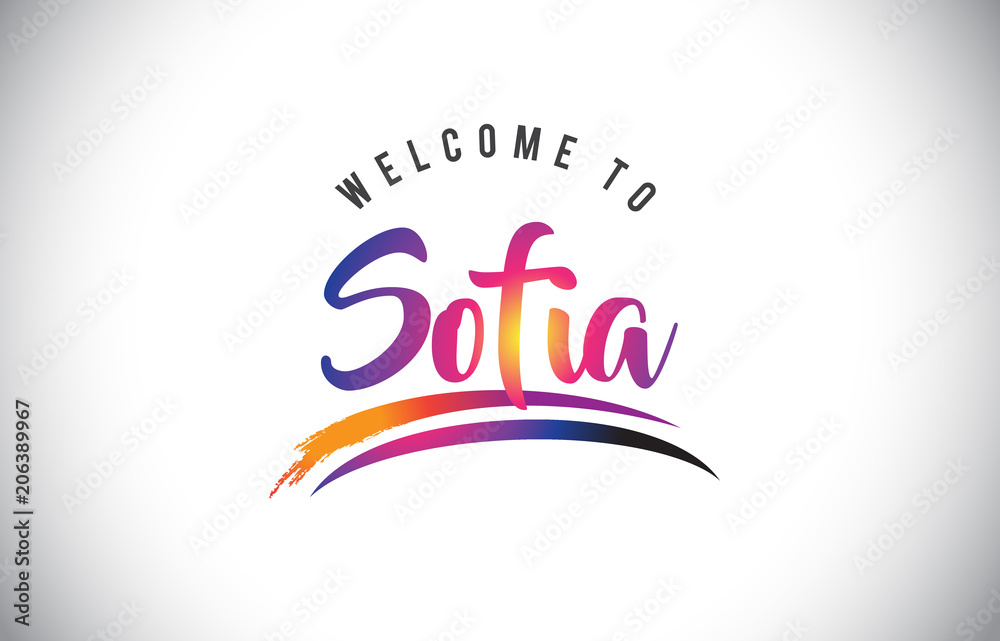 Sofia Welcome To Message in Purple Vibrant Modern Colors.