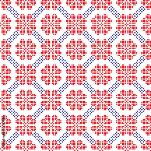 seamless embroidered national ornament vector