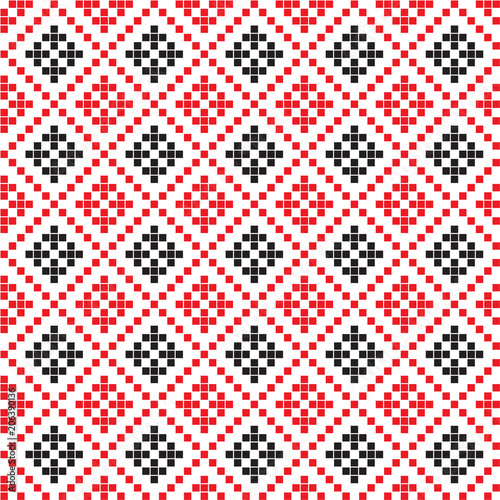 seamless embroidered national ornament vector