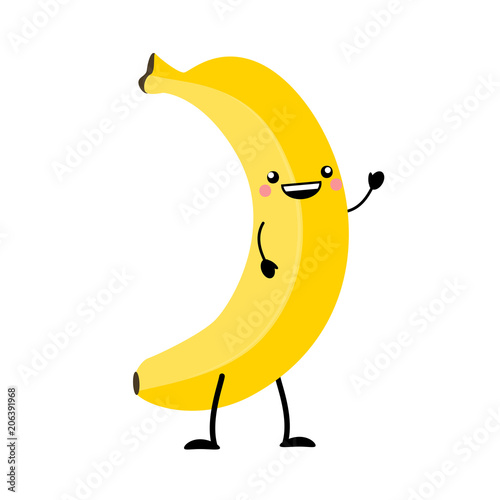 Banana  vector illustration in flat style  isolated on white bac