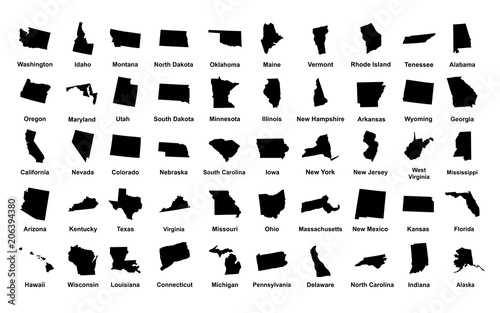 United States of America. 50 States. Vector illustration photo
