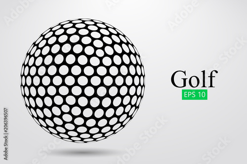 Silhouette of a golf ball. Vector illustration