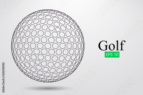 Silhouette of a golf ball. Vector illustration