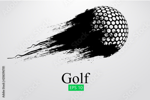 Silhouette of a golf ball. Vector illustration