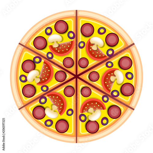 Pizza on the board