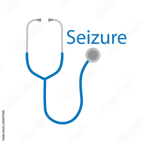 seizure word and stethoscope icon- vector illustration