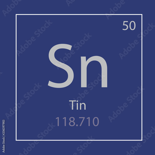 Tin Sn chemical element icon- vector illustration