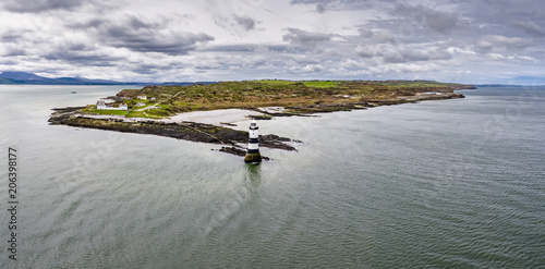 Aerial view of Penmon point lighthouse , Wales - United Kingdom photo