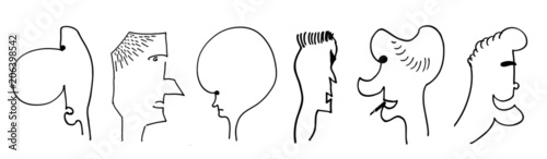Caricature faces, Many heads, Crowd, Society, Abstract Art, Portrait Society City people sketch background people 