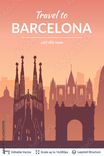 Barcelona famous city scape.