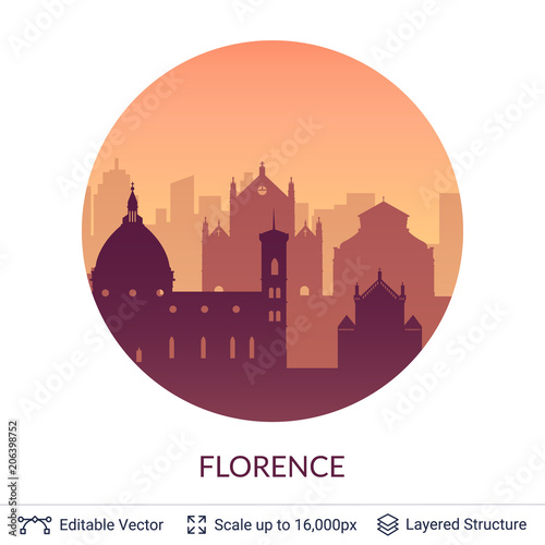 Wallpaper Mural Florence famous city scape. Torontodigital.ca
