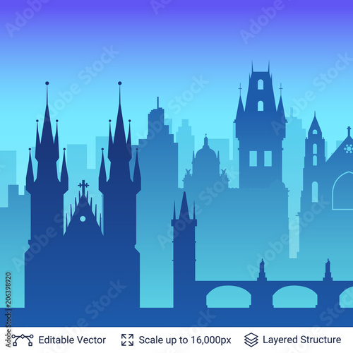 Prague famous city scape.
