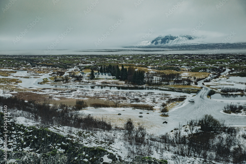Thingvellir Valley in winter Thingvellir Valley in winter