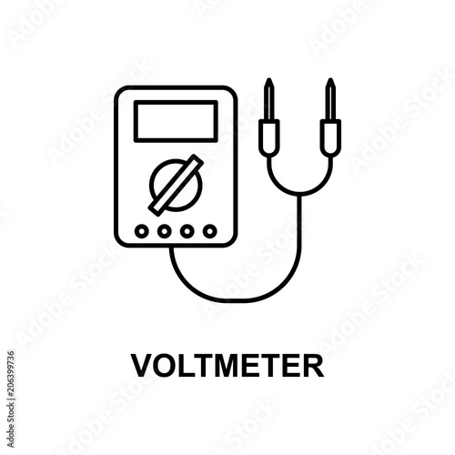 voltmeter icon. Element of measuring instruments icon with name for mobile concept and web apps. Thin line voltmeter icon can be used for web and mobile. Premium icon