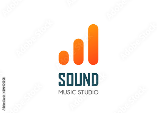 Vector modern logo template for audio and music record, mix studio or radio web site