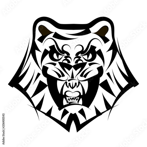 Fototapeta Naklejka Na Ścianę i Meble -  Vector illustration head tiger on a white background