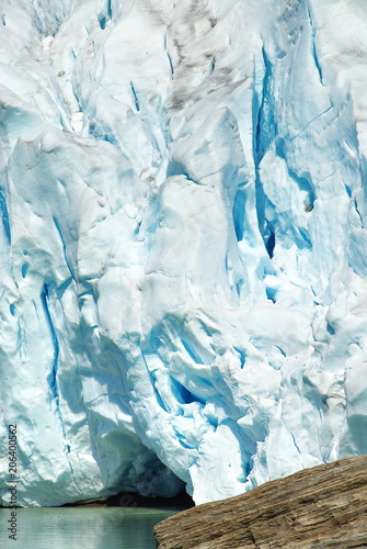 The largest glacier in Norway is Svartisen. The color scale of the ice block is diverse, you can see both absolutely transparent, and pale white, bluish and saturated blue ice.
