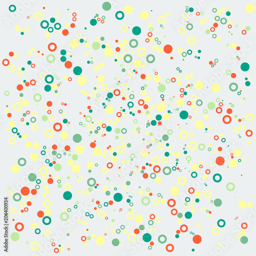 Colored abstract geometric bubbles flat pattern background
