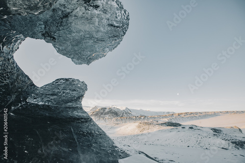 Ice cave closeup in Iceland