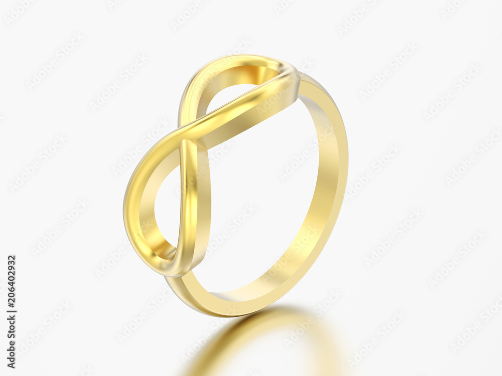3D illustration gold simple infinity ring 3D illustration gold simple infinity ring