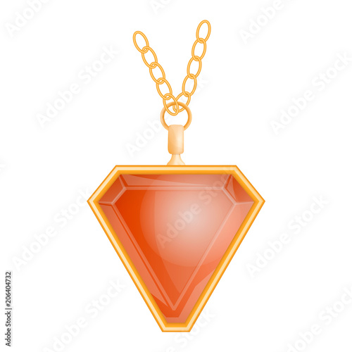Garnet jewelry mockup. Realistic illustration of garnet jewelry vector mockup for web design isolated on white background