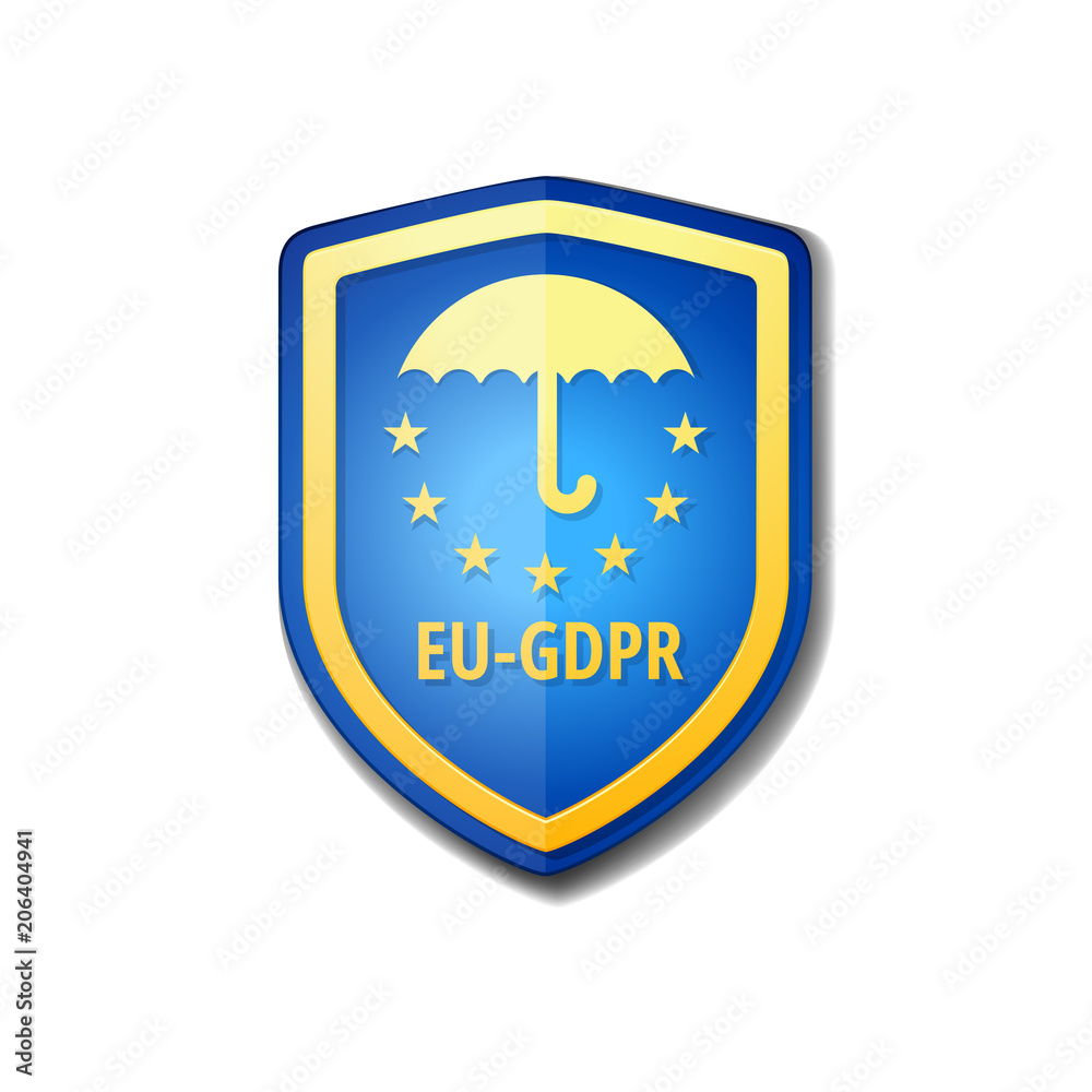EU GDPR shield label illustration