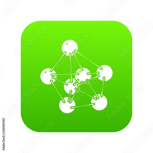 Phenol icon green vector isolated on white background photo