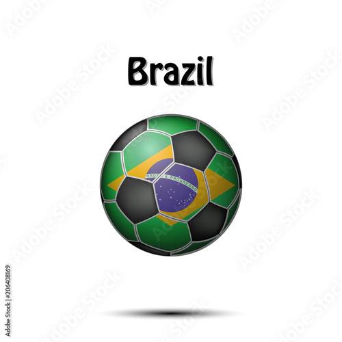 Flag of Brazil in the form of a soccer ball
