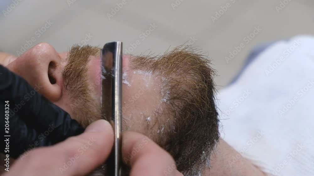 professional haircut and shave beard in barbershop professional haircut and shave beard in barbershop