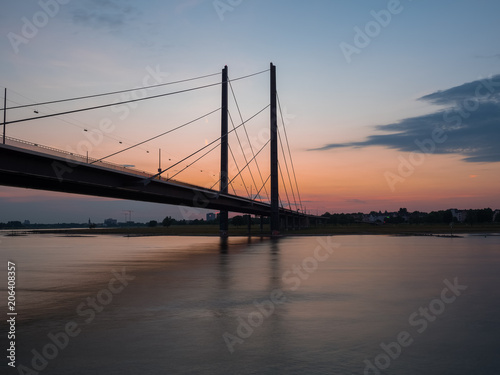 The bridge to the sunset, rhein, düsseldorf, sonnenuntergang