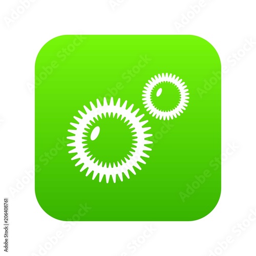 Mildew virus icon green vector isolated on white background