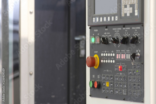 control panel of computerized numerical control metalworking machine