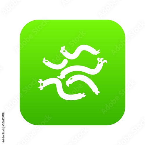 Escherichia coli virus icon green vector isolated on white background