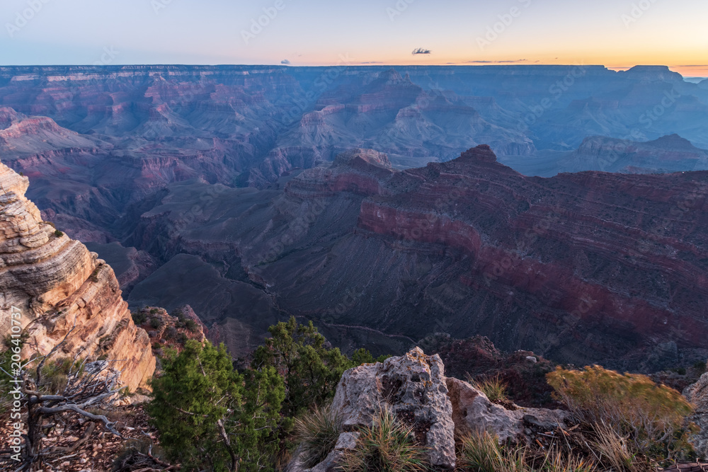 Grand Canyon Mather Point some moments before sunrise