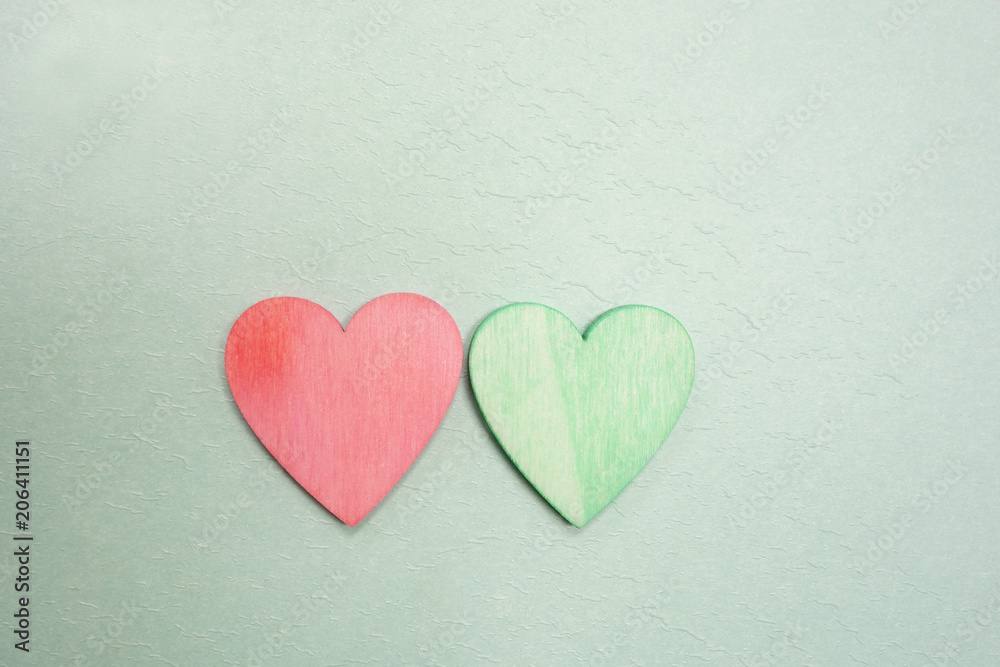 Obraz premium Red and green hearts