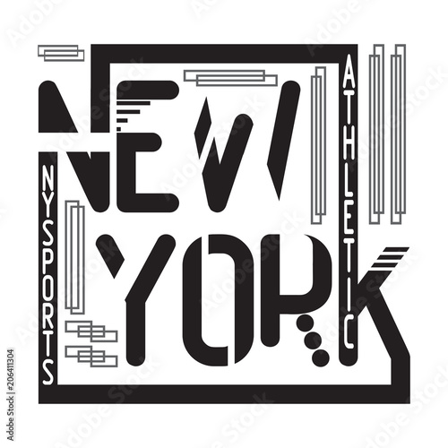 New York T-shirt Typography, Brooklyn, Graphics, Vector Illustration