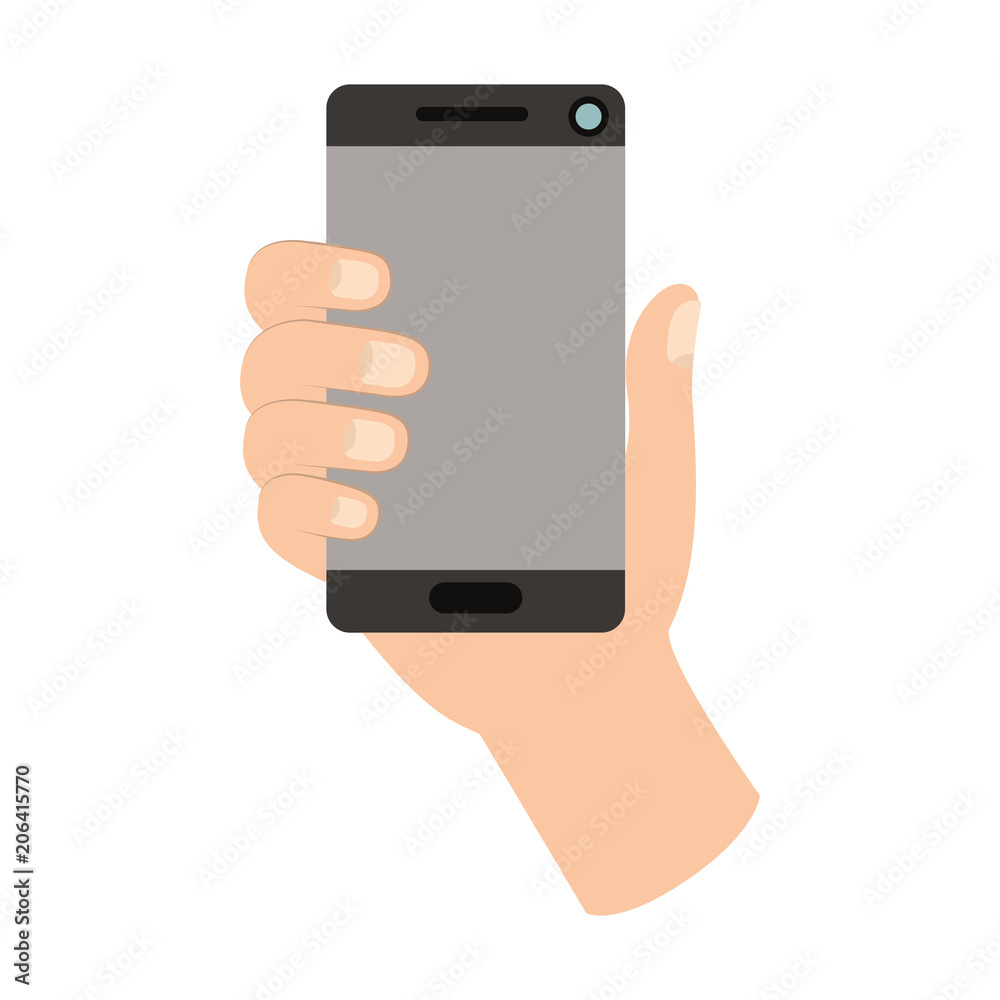 hand human with smartphone device isolated icon vector illustration design hand human with smartphone device isolated icon vector illustration design