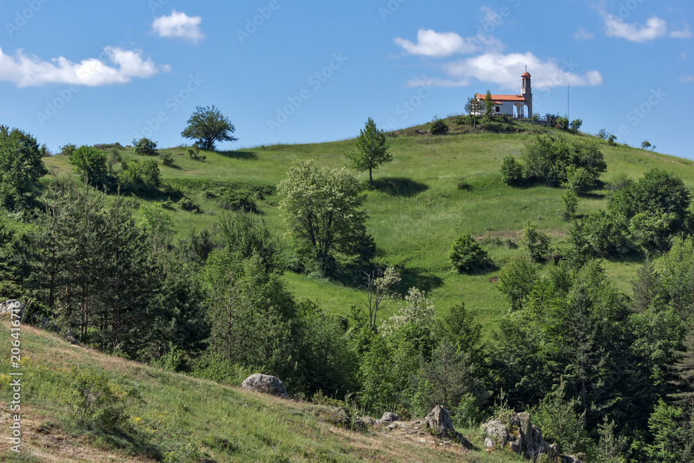 Amazing landscape of Green Hills near Village of Borovo in Rhodope Mountains, Plovdiv region, Bulgaria Amazing landscape of Green Hills near Village of Borovo in Rhodope Mountains, Plovdiv region, Bulgaria