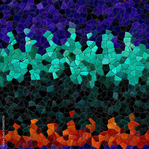 Glass mosaic kaleidoscopic seamless generated hires texture