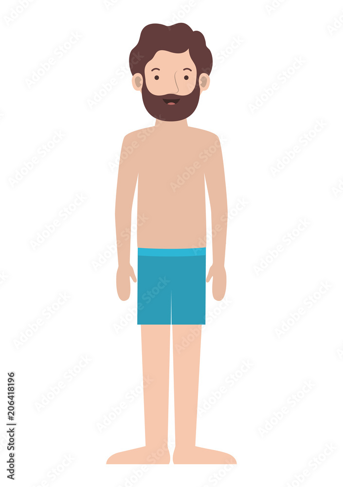 young man beard with swimsuit avatar character vector illustration design young man beard with swimsuit avatar character vector illustration design